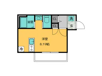 キャロットハウス(ワンルーム/3階)の間取り写真