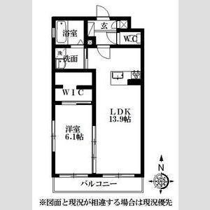 GRANDIR曳馬(1LDK/3階)の間取り写真