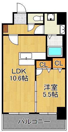F・STAGE折尾(1LDK/8階)の間取り写真