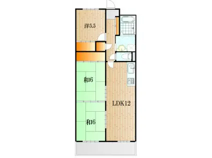 レトゥールビヨン山の田III(3LDK/2階)の間取り写真