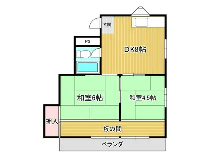 六甲リゾート(2DK/3階)の間取り写真