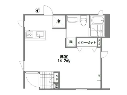 ラ・ルーナ(ワンルーム/1階)の間取り写真