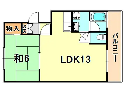 福田マンション(1LDK/2階)の間取り写真