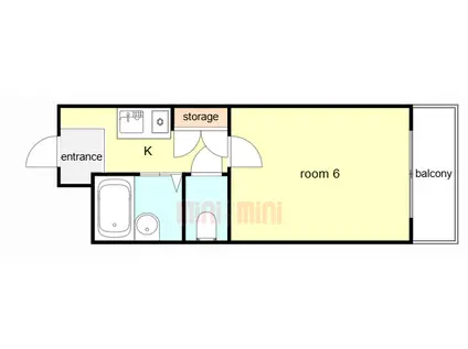 パサージュ樋之池(1K/2階)の間取り写真