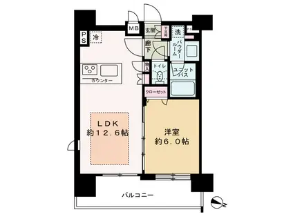 プレサンス梅田北ザ・ライブ(1LDK/9階)の間取り写真