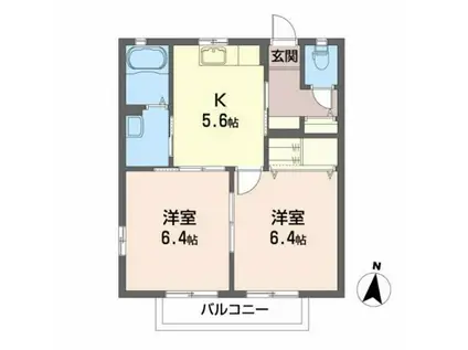 グラース(2K/2階)の間取り写真