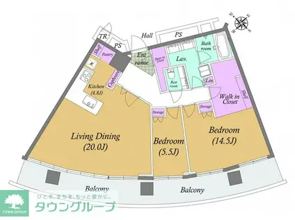 TOWER RESIDENCE TOKYO(2SLDK/37階)の間取り写真