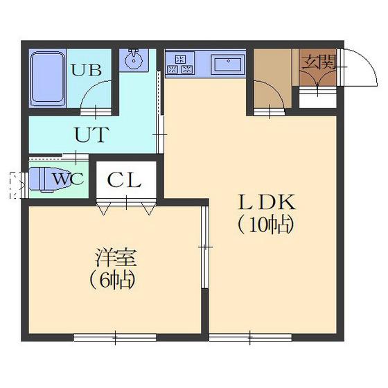 ラパンルージュ(1LDK/1階)の間取り写真