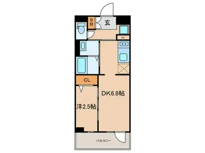 GRAN PASEO大森北(1DK/2階)の間取り写真