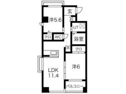 TIFFANY(2LDK/4階)の間取り写真