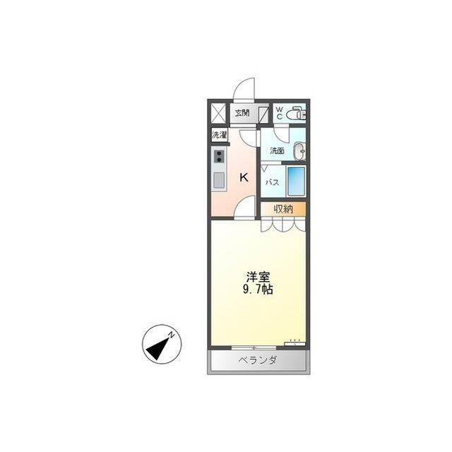 サウザンガーデン(1K/2階)の間取り写真