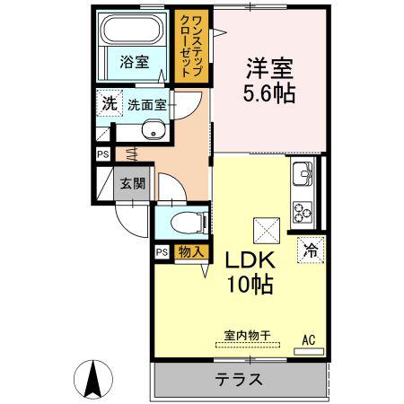 STAY GRATEFUL(1LDK/1階)の間取り写真