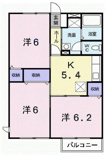 エトワール茜(3K/2階)の間取り写真