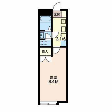 シェロファームB(1K/1階)の間取り写真