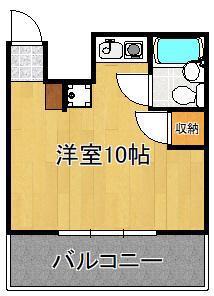 夏井ケ浜リゾートスカイマンション(ワンルーム/3階)の間取り写真