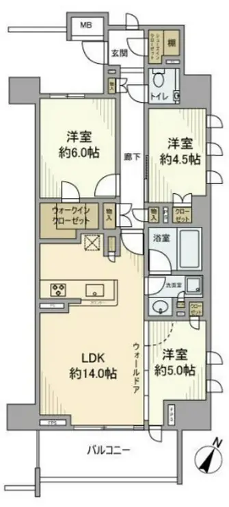 プレミスト浦和仲町 5階階 間取り