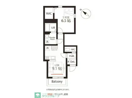 ハーミットクラブハウストゥギャザーBAMBINI(1LDK/1階)の間取り写真