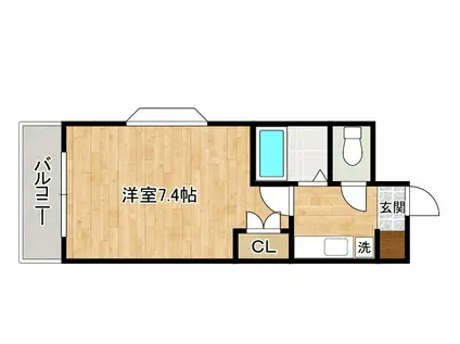 リファレンス南小倉(1K/5階)の間取り写真