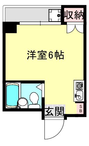 アークハウス中尾(ワンルーム/1階)の間取り写真