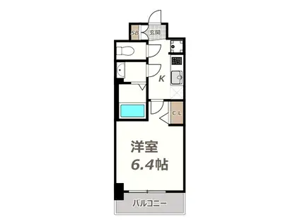 ララプレイス天王寺ルフレ(1K/10階)の間取り写真