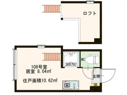 WALEA明大前(ワンルーム/1階)の間取り写真