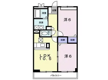 ローレル ハイツ(2LDK/1階)の間取り写真