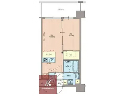 PHOERME城北公園(1LDK/9階)の間取り写真