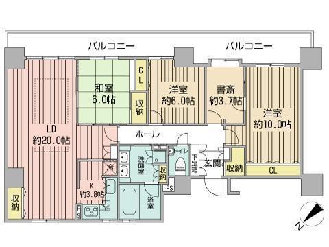 S-FORT中島公園(3LDK/13階)の間取り写真