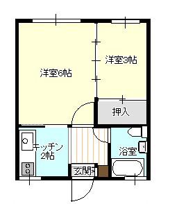 紅葉コーポ(2K/1階)の間取り写真