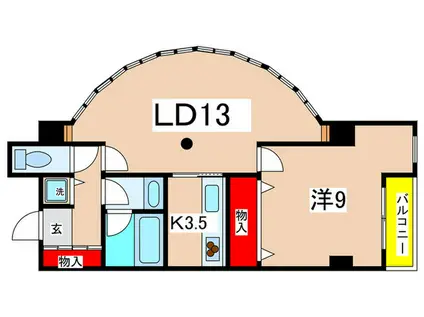 ELM―M3(1LDK/1階)の間取り写真