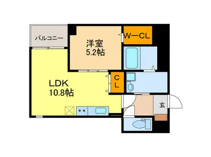 SEA22(1LDK/6階)の間取り写真