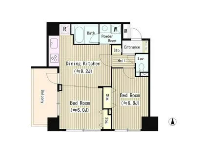 ガルデニア蔵前(2DK/6階)の間取り写真