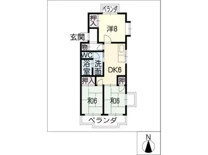 サンライズ栄(3DK/2階)の間取り写真