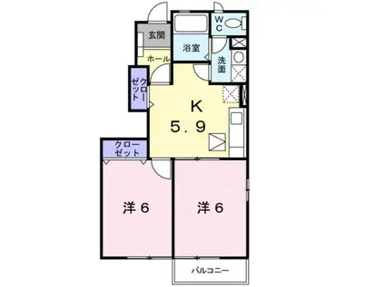 ソリアード・セッティモ(2K/1階)の間取り写真