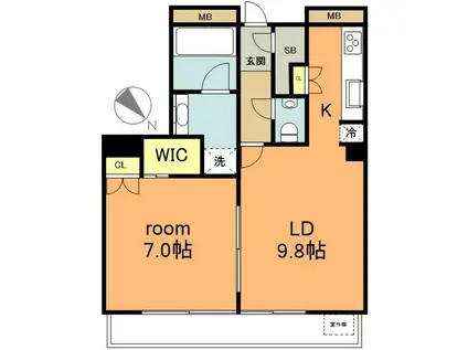 東京レジデンス(1LDK/7階)の間取り写真