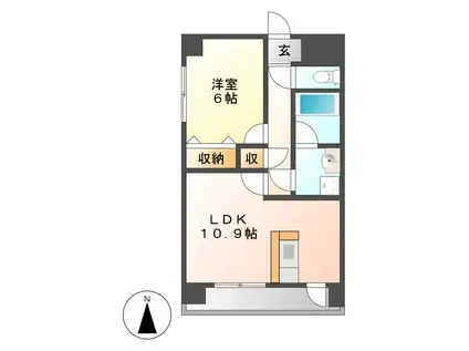レージュ高道(1LDK/5階)の間取り写真