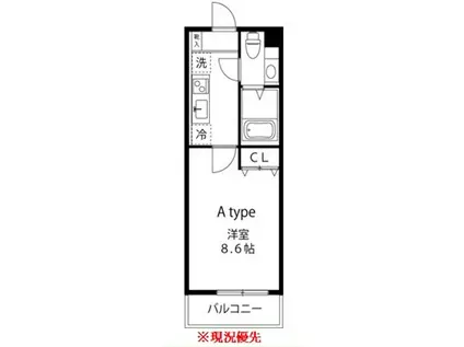 LOCS SHINYURIGAOKA(1K/1階)の間取り写真