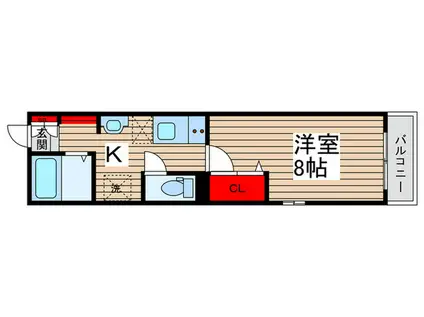 エクセラン馬橋ノース(1K/1階)の間取り写真