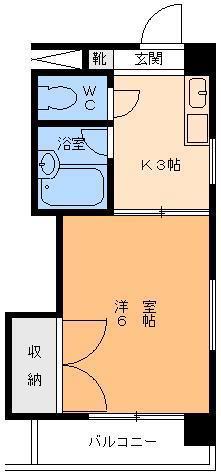 ドリームハイツ(1K/4階)の間取り写真