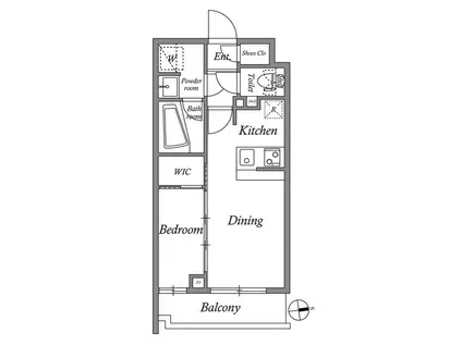 レジデンス経堂桜丘(1DK/3階)の間取り写真