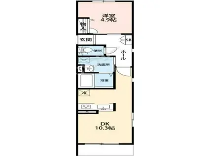 シャトレー宮崎2(1LDK/3階)の間取り写真