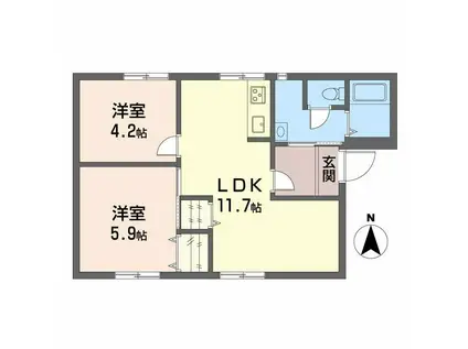 フォレスト88(2LDK/1階)の間取り写真