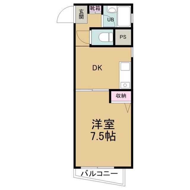 ナビオ杁中(1DK/4階)の間取り写真