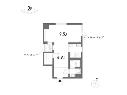 COLLAGE HOUSE(ワンルーム/2階)の間取り写真