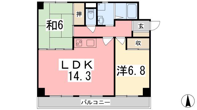 セントラルメゾン(2LDK/3階)の間取り写真