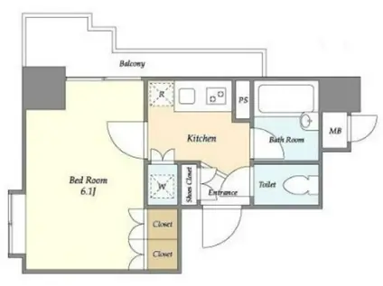 パレステュディオ渋谷ステーションフロント(1K/4階)の間取り写真
