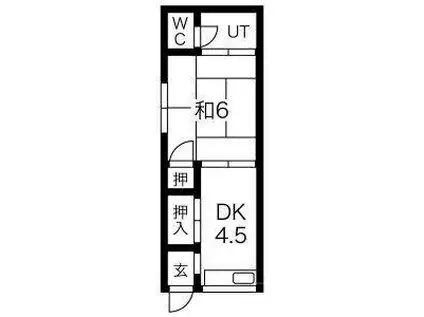 マンション東雲(1DK/1階)の間取り写真