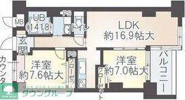 イーグルヘッド橦木(2LDK/11階)の間取り写真
