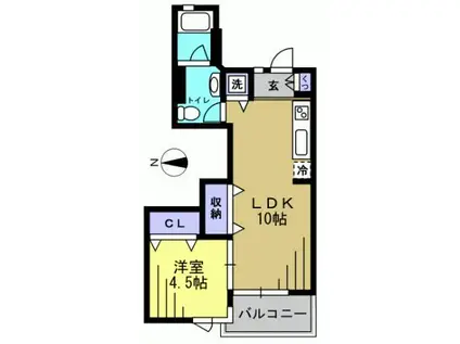 第2シャトレー青山(1LDK/3階)の間取り写真