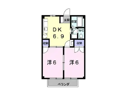 マザーグースI(2DK/2階)の間取り写真